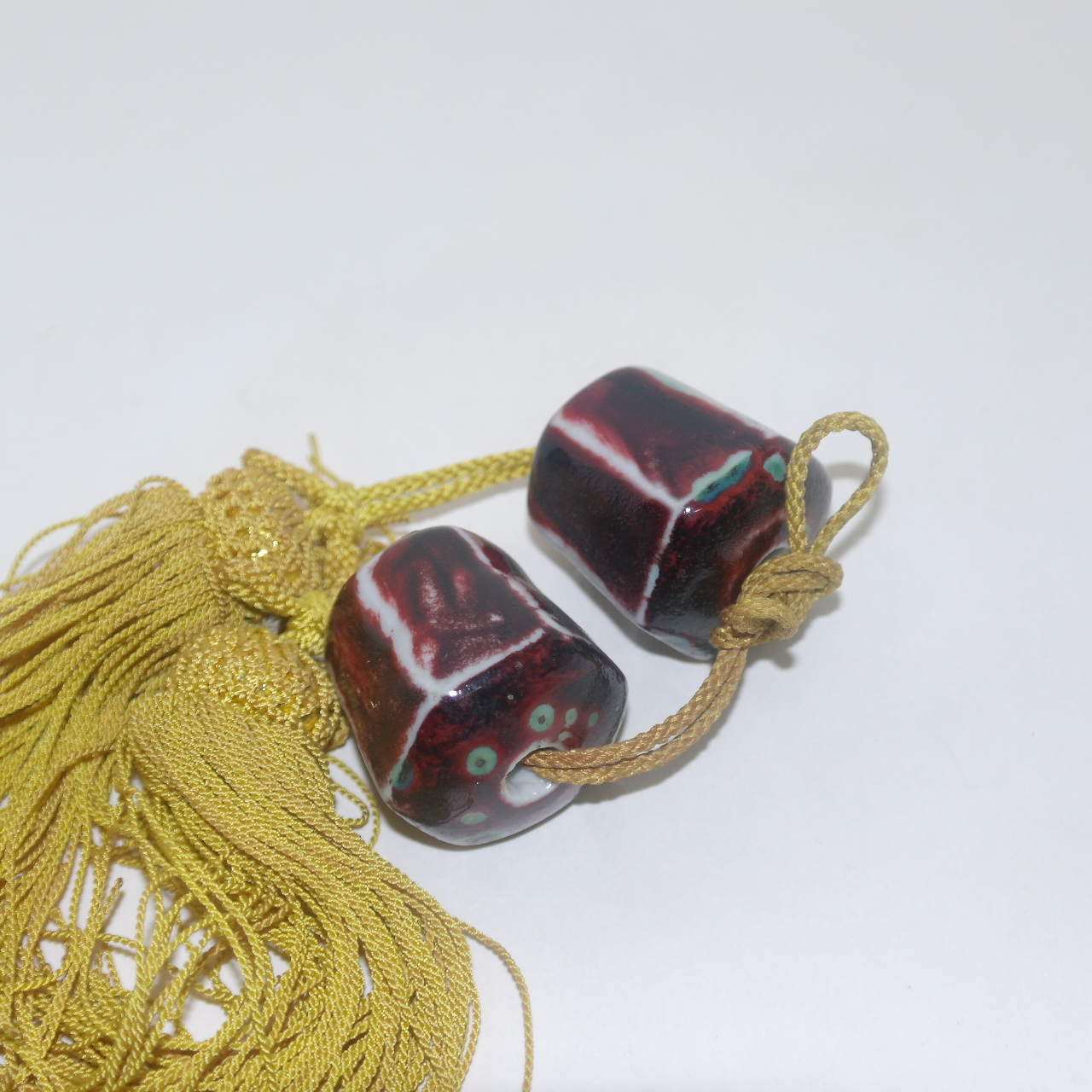 진사청자 도자기 추(풍진) 1쌍