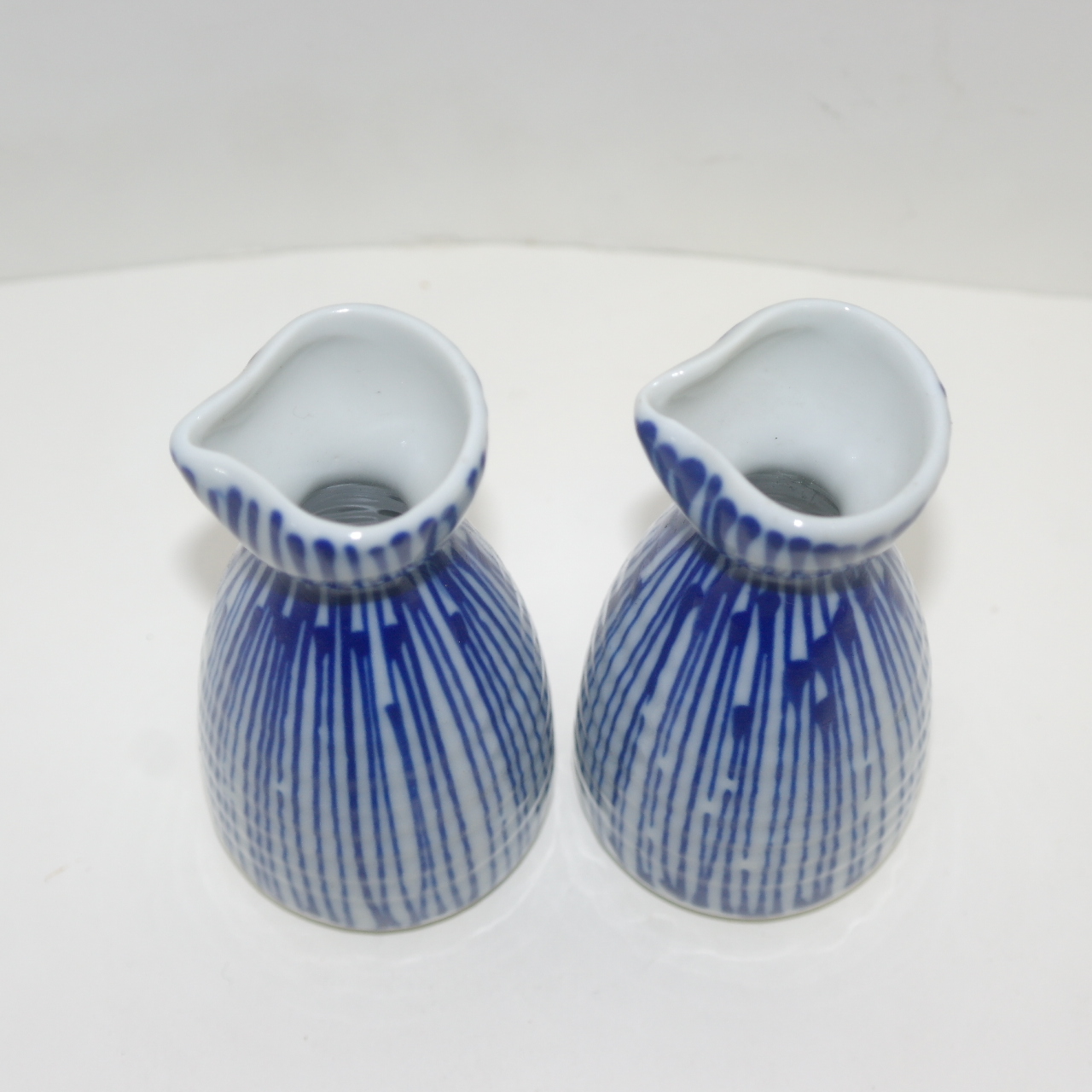 청화백자 줄문 주병 2점