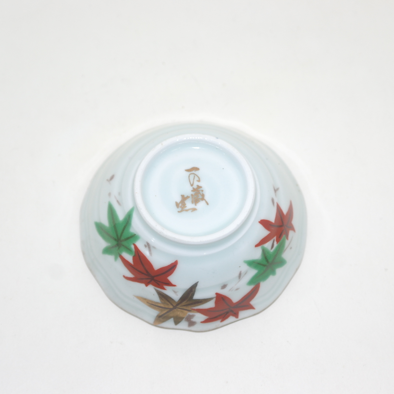 이마리 청화백자진사 사슴문 화형완 5점