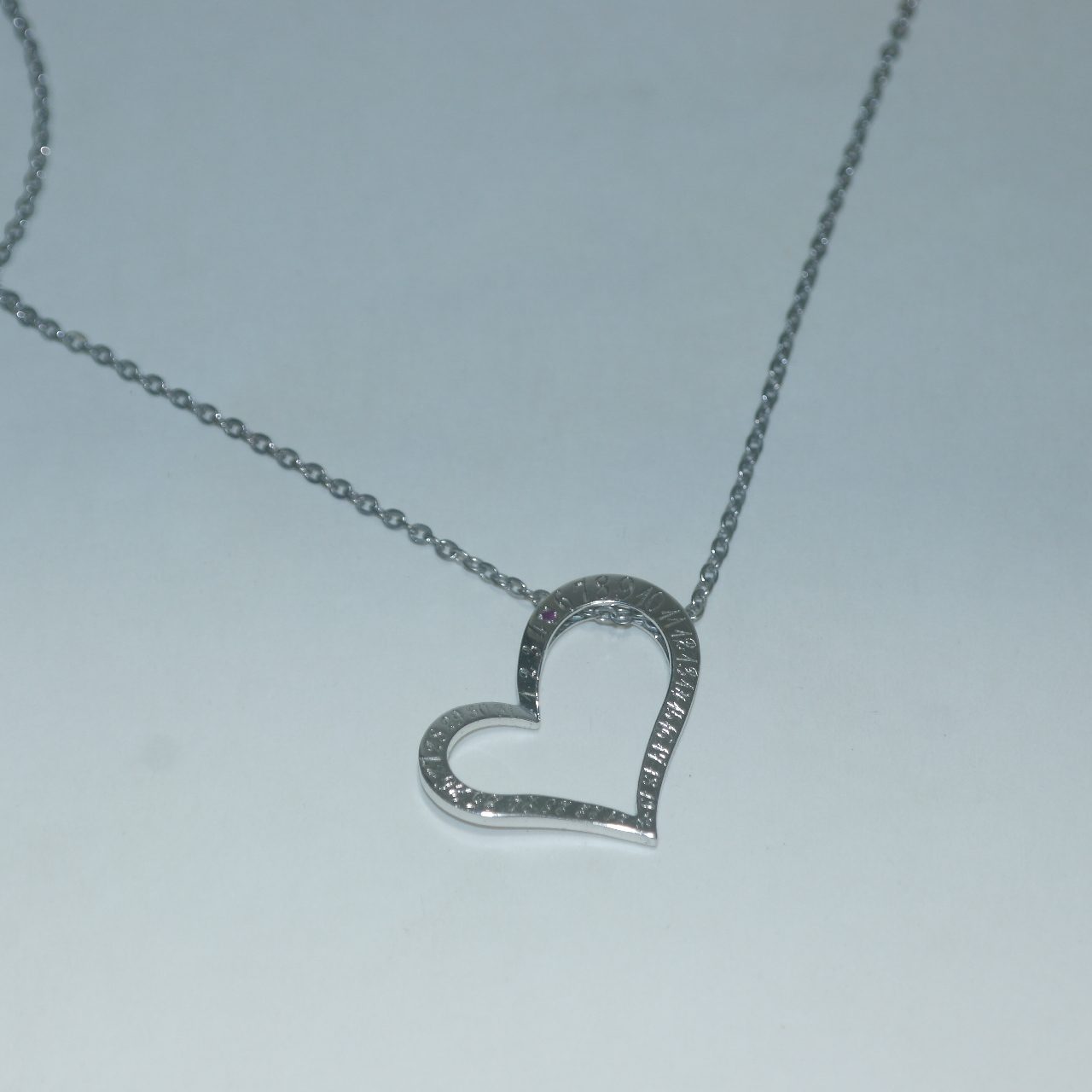 순은 하트문양조각 목걸이