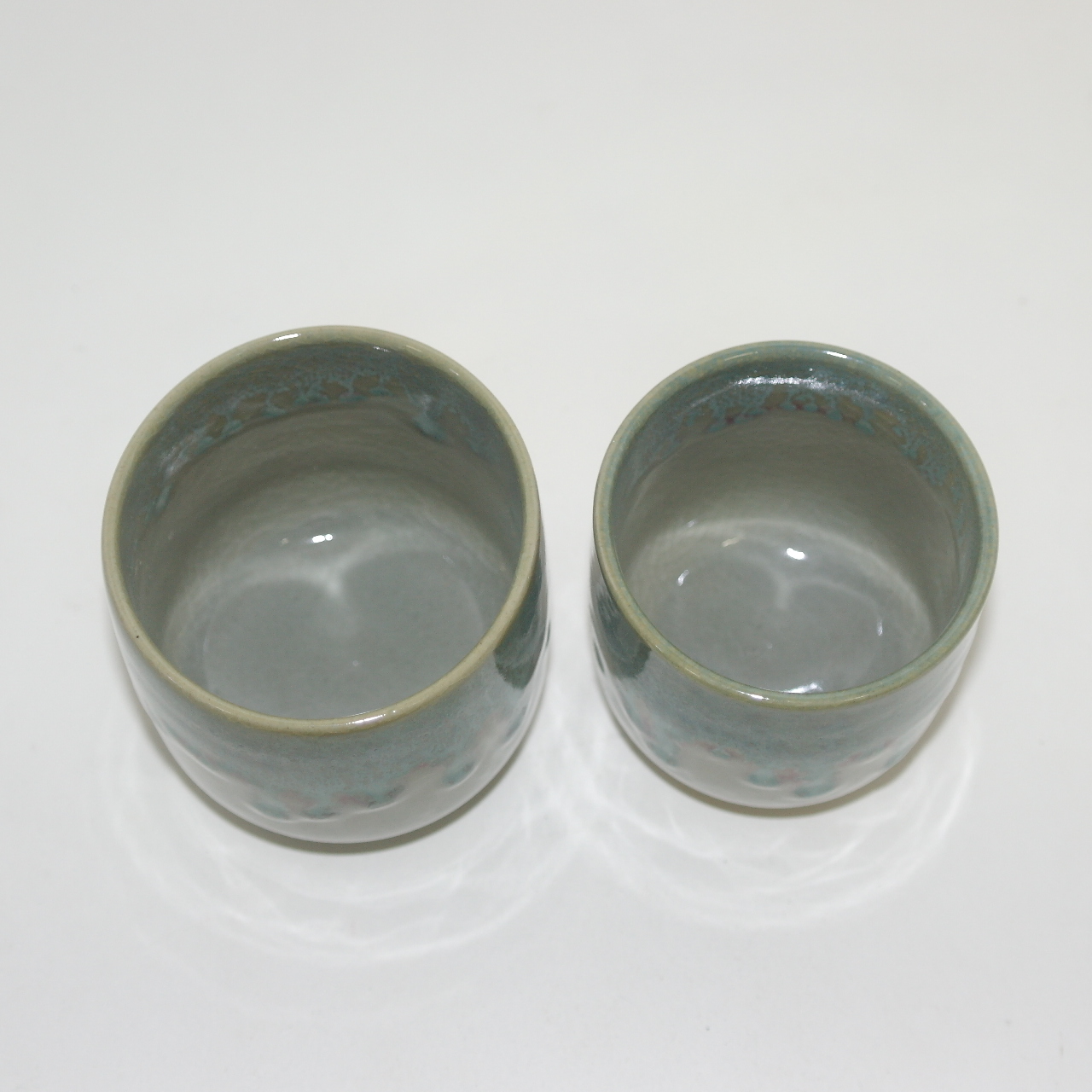 청자 유약흘림이 좋은 부부잔셋트