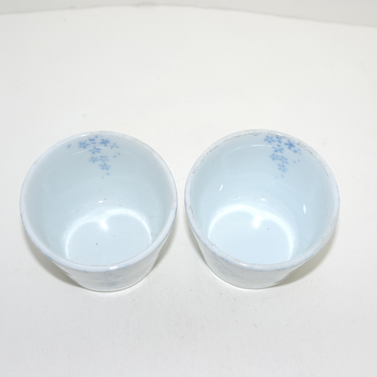청화백자 화자문 잔 2점