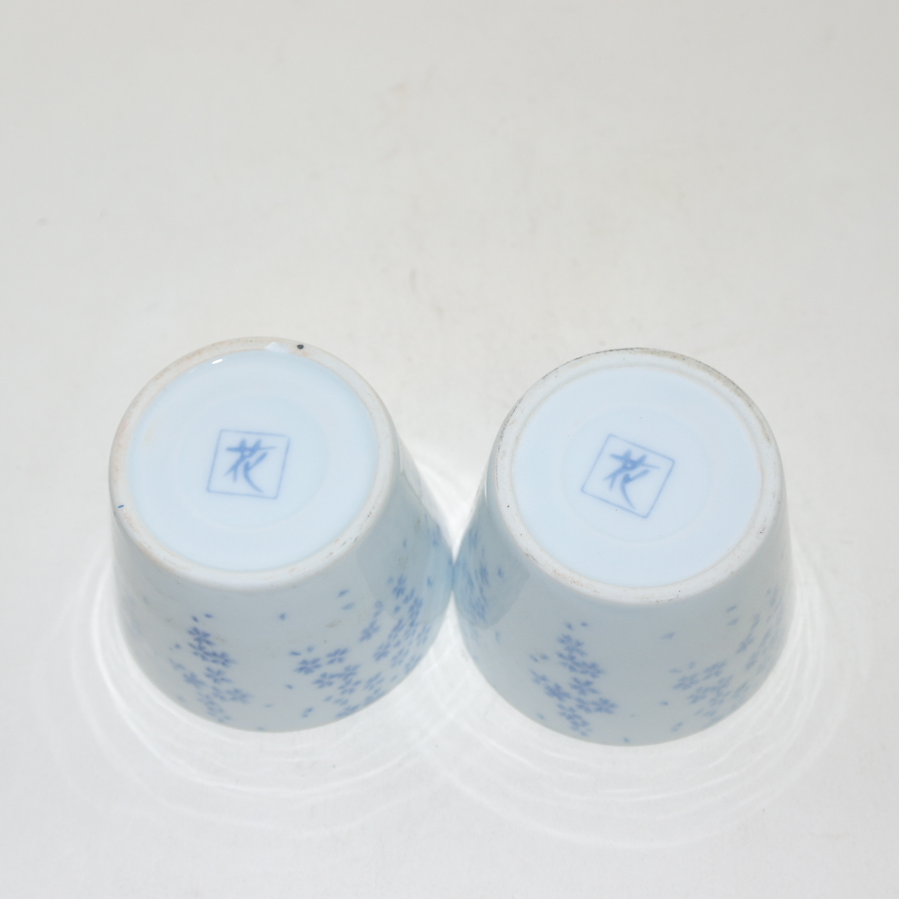 청화백자 화자문 잔 2점