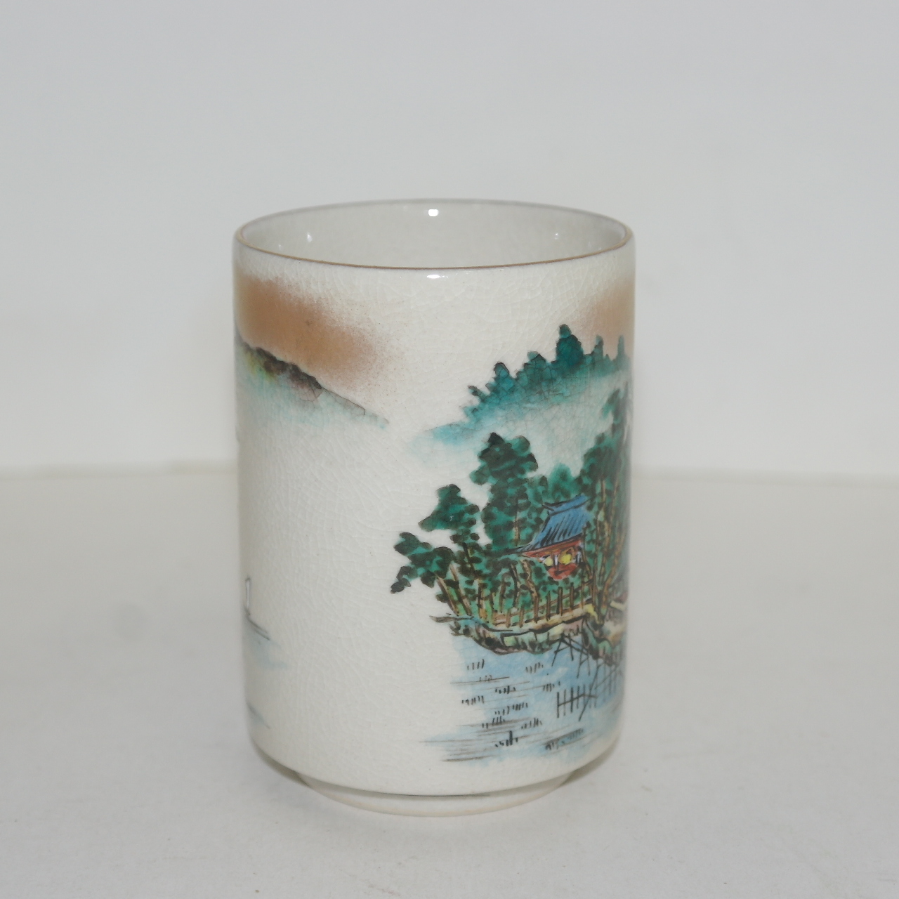 명품 사스마분청자 산수문 잔