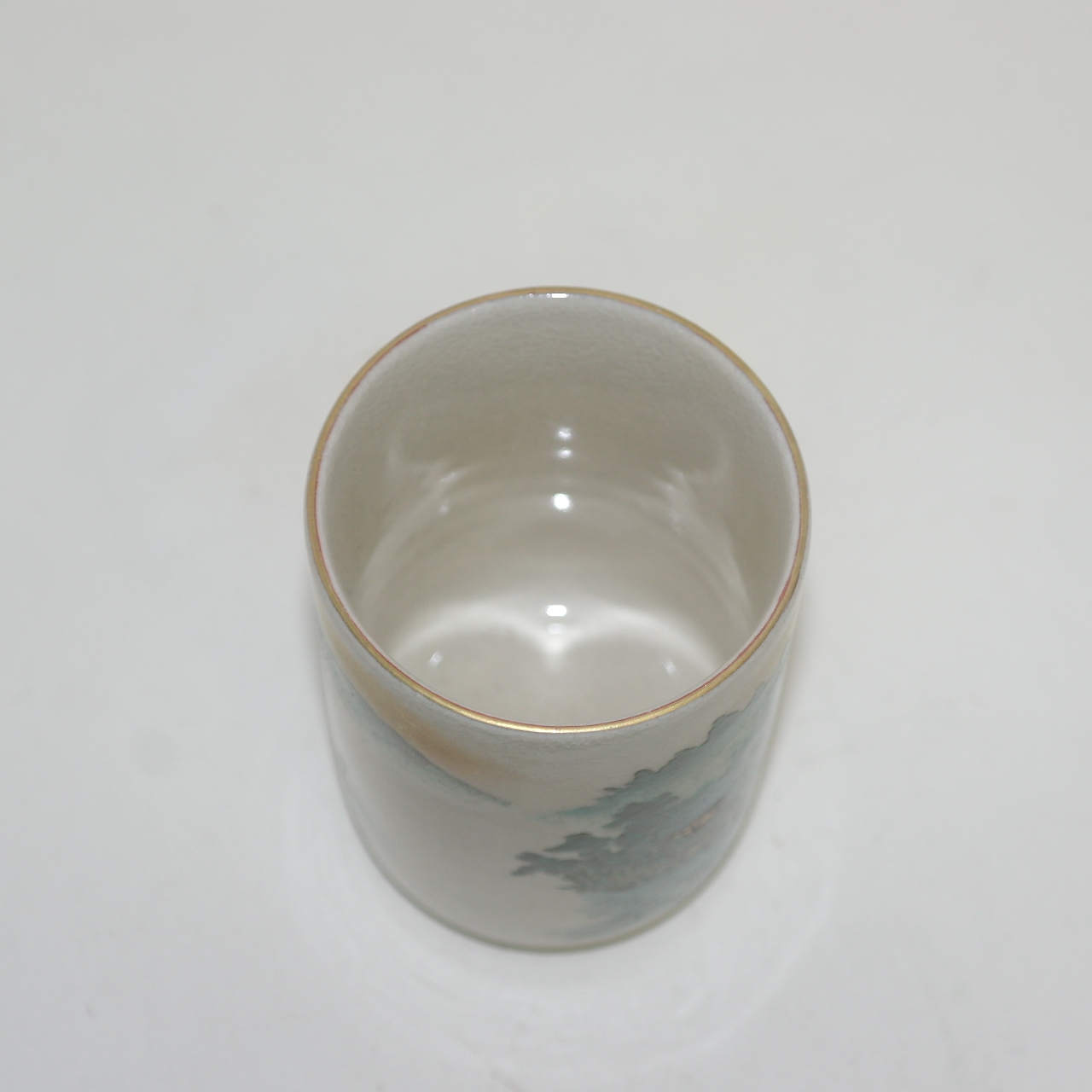 명품 사스마분청자 산수문 잔