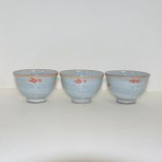 분청자 귀얄진사화문 잔 3점