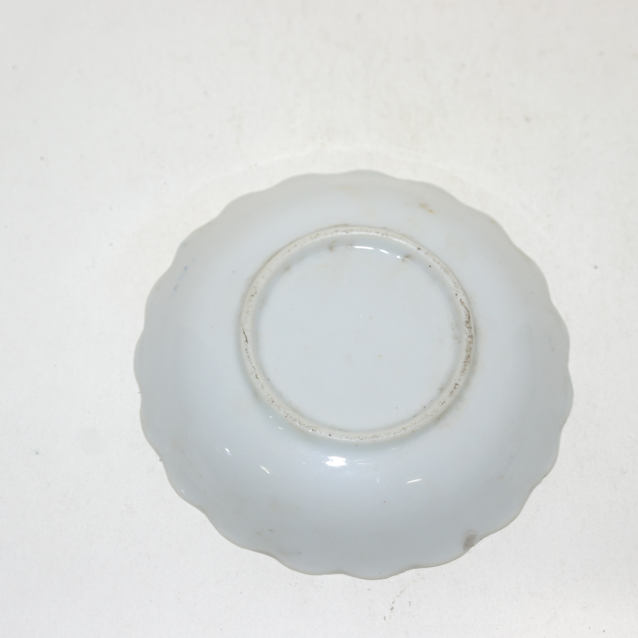 연대가좋은 청화백자 산수문 화형완