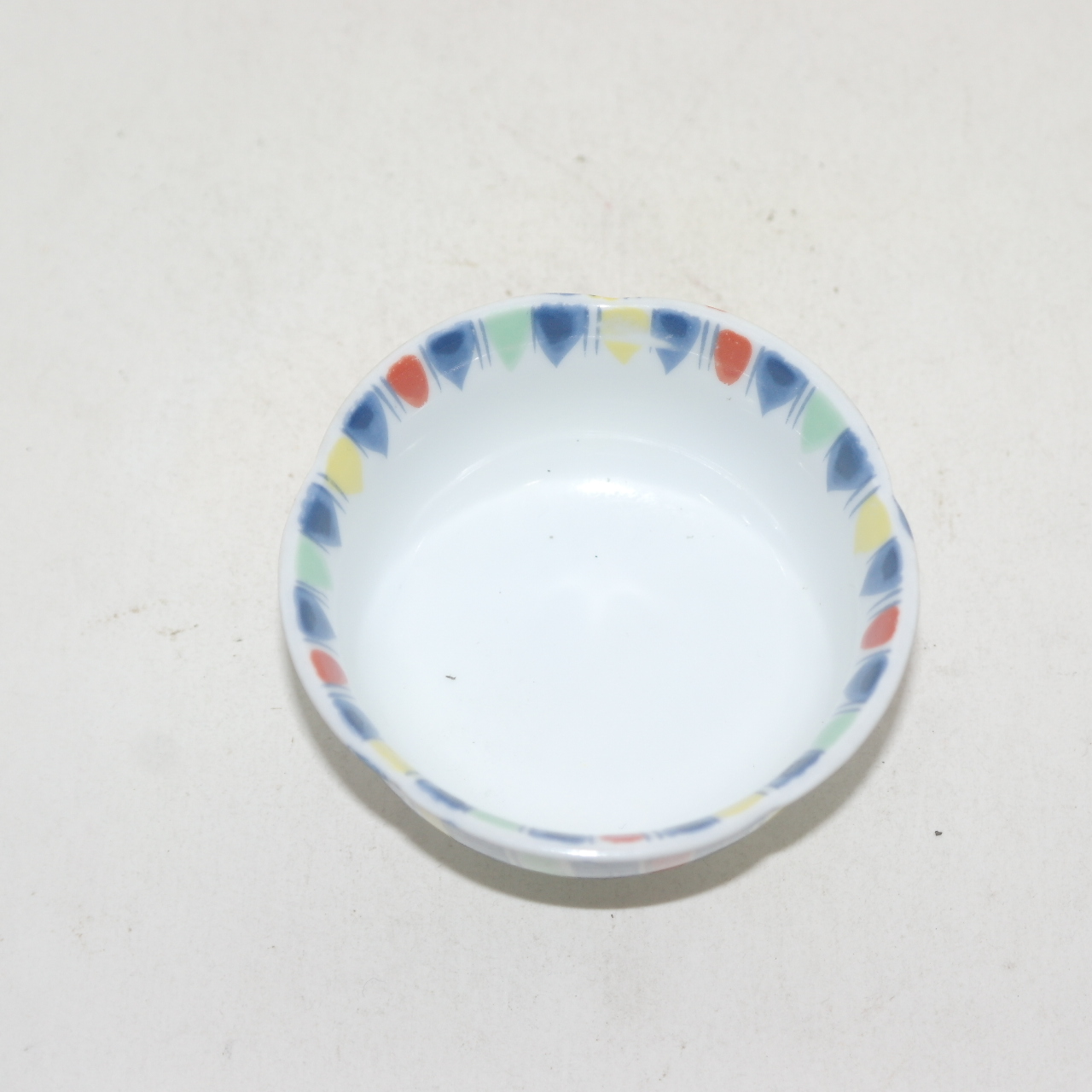 청화백자 진사줄문 화형완 5점셋트