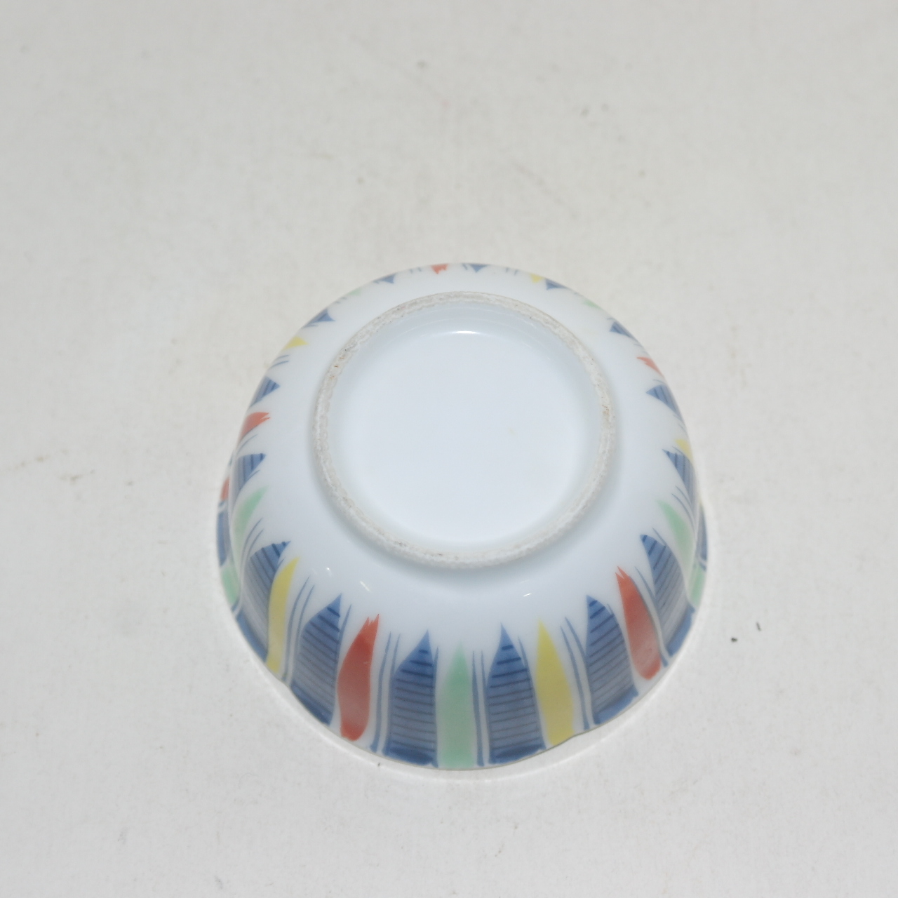 청화백자 진사줄문 화형완 5점셋트