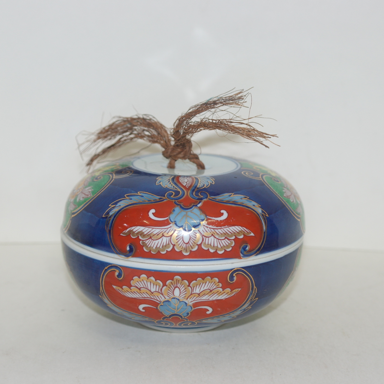 이마리 청화백자진사금채 합