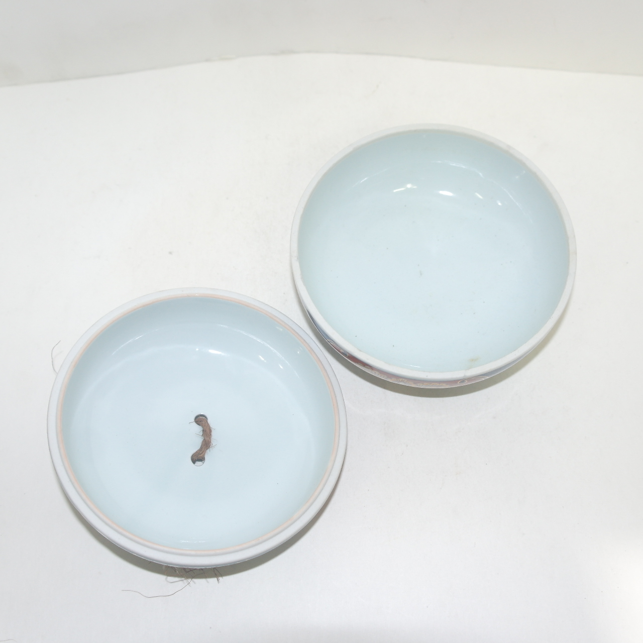 이마리 청화백자진사금채 합