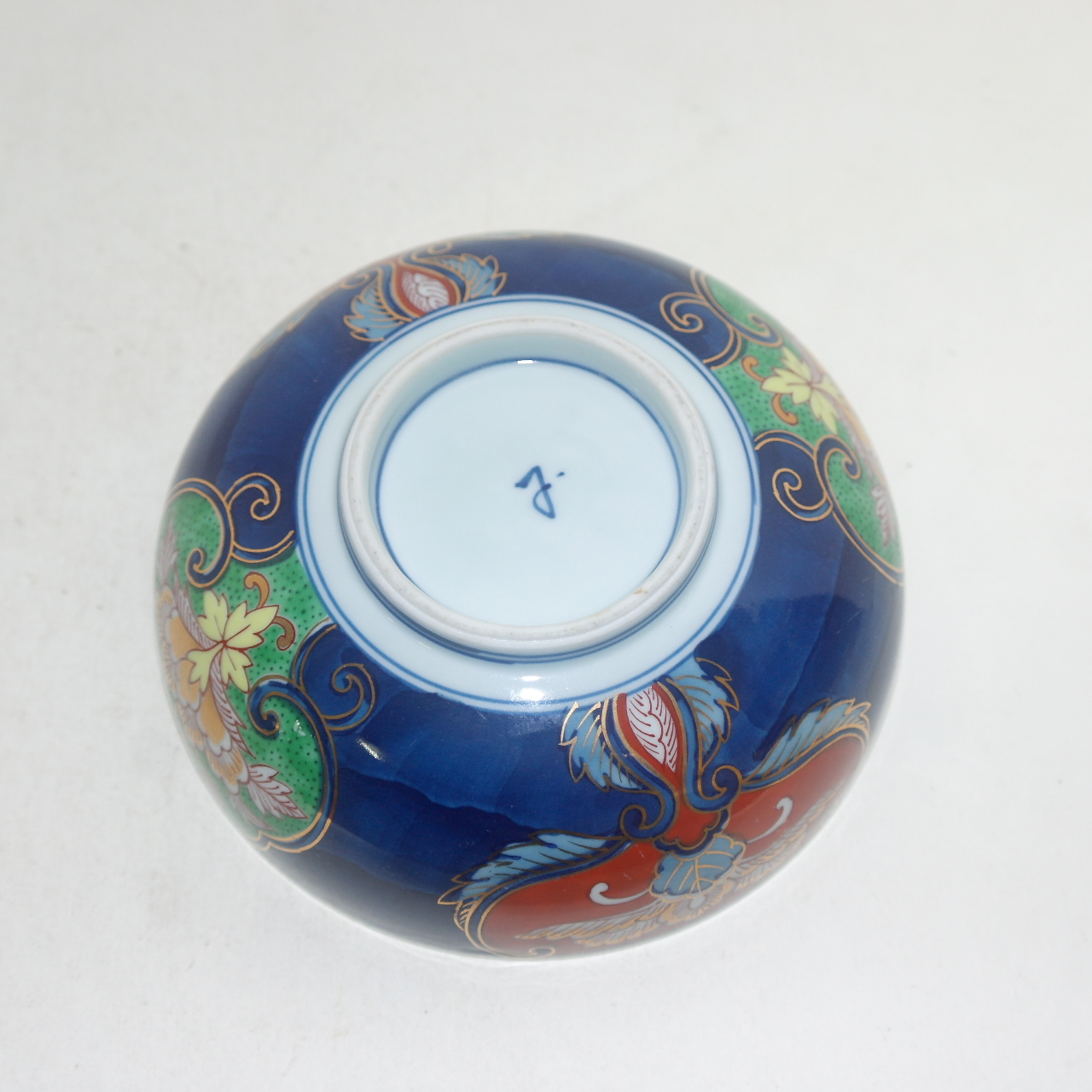 이마리 청화백자진사금채 합