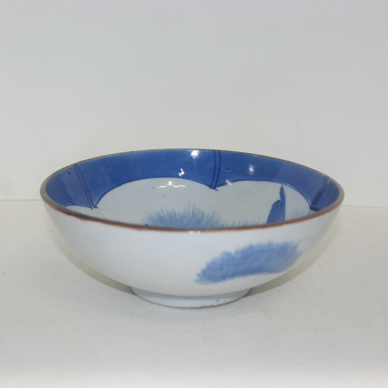 100년이상된 청화백자 노송문 대완