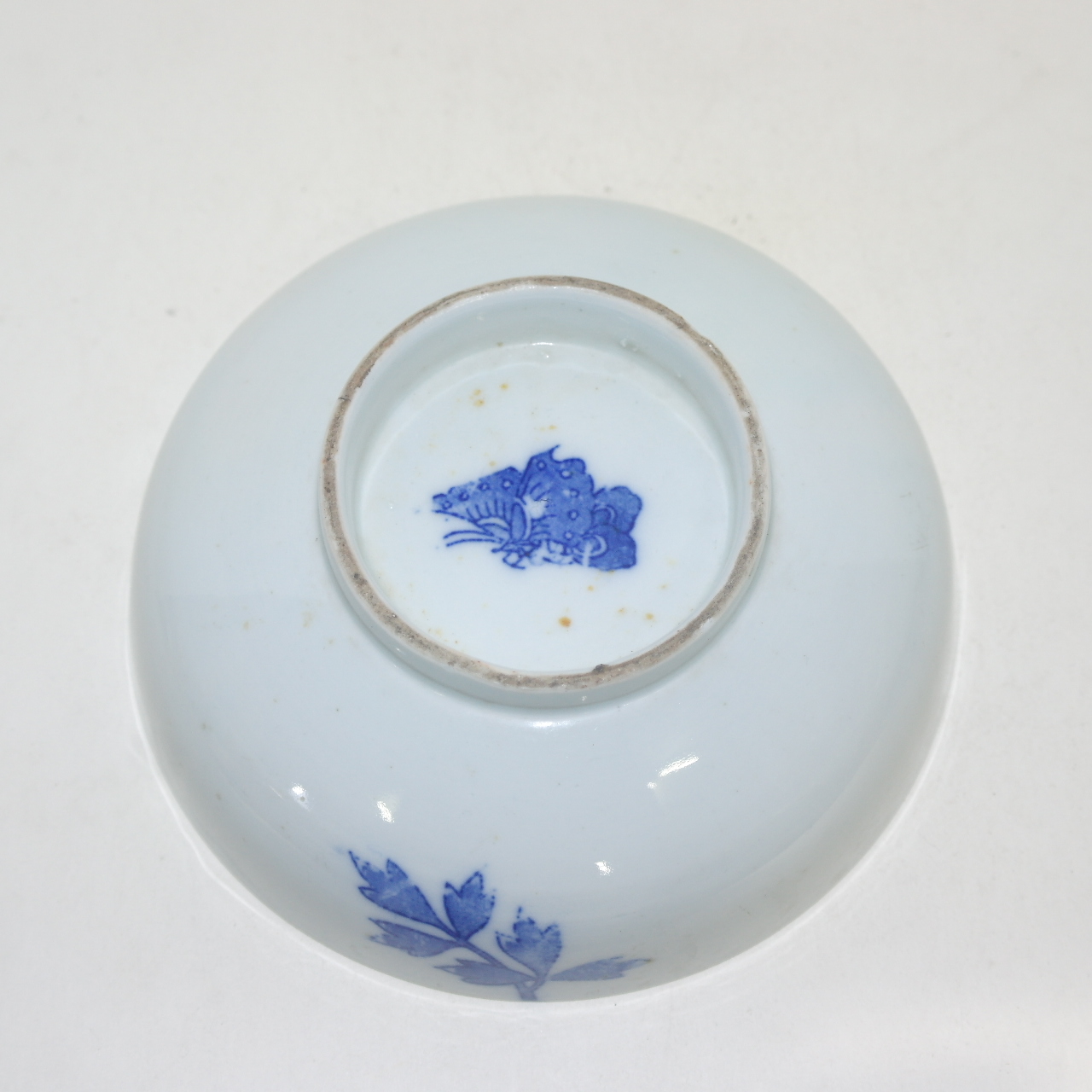 연대가좋은 청화백자 진사화문 대완