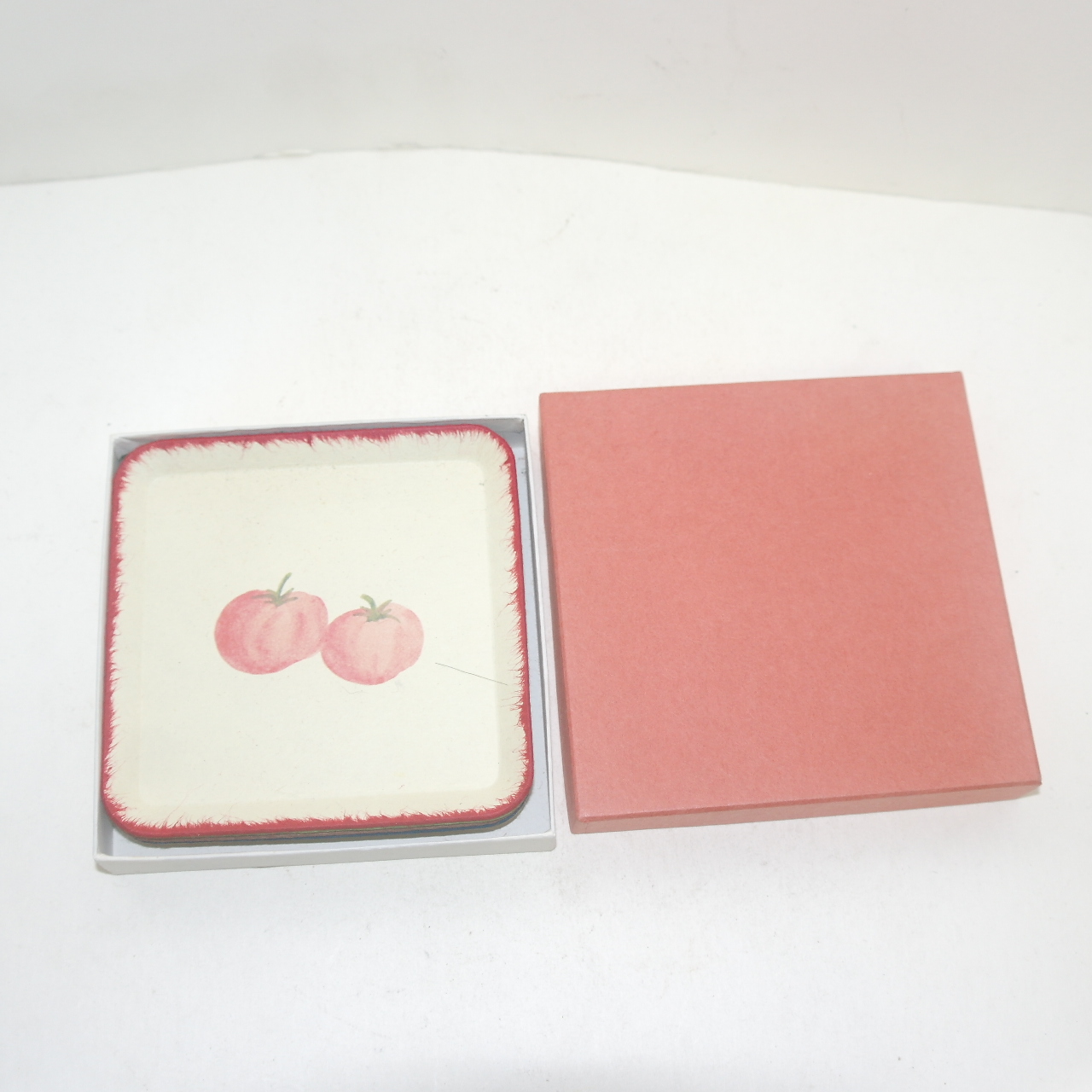 종이로된 과일그림 차탁 5점셋트