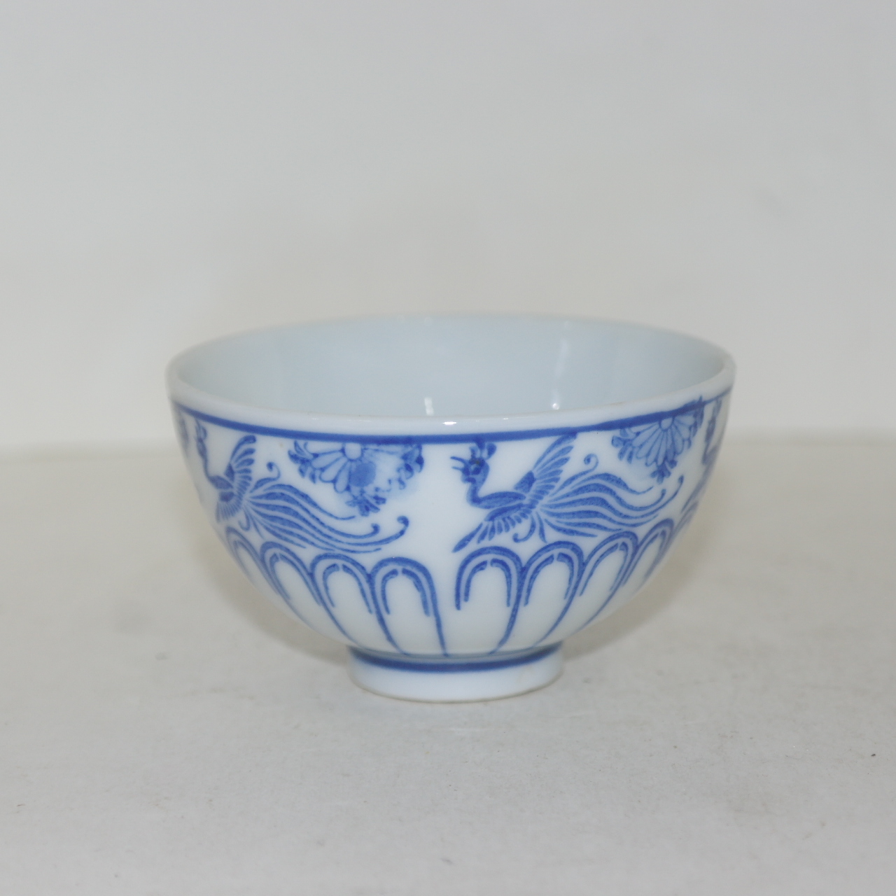 연대가좋은 청화백자비익조문 잔