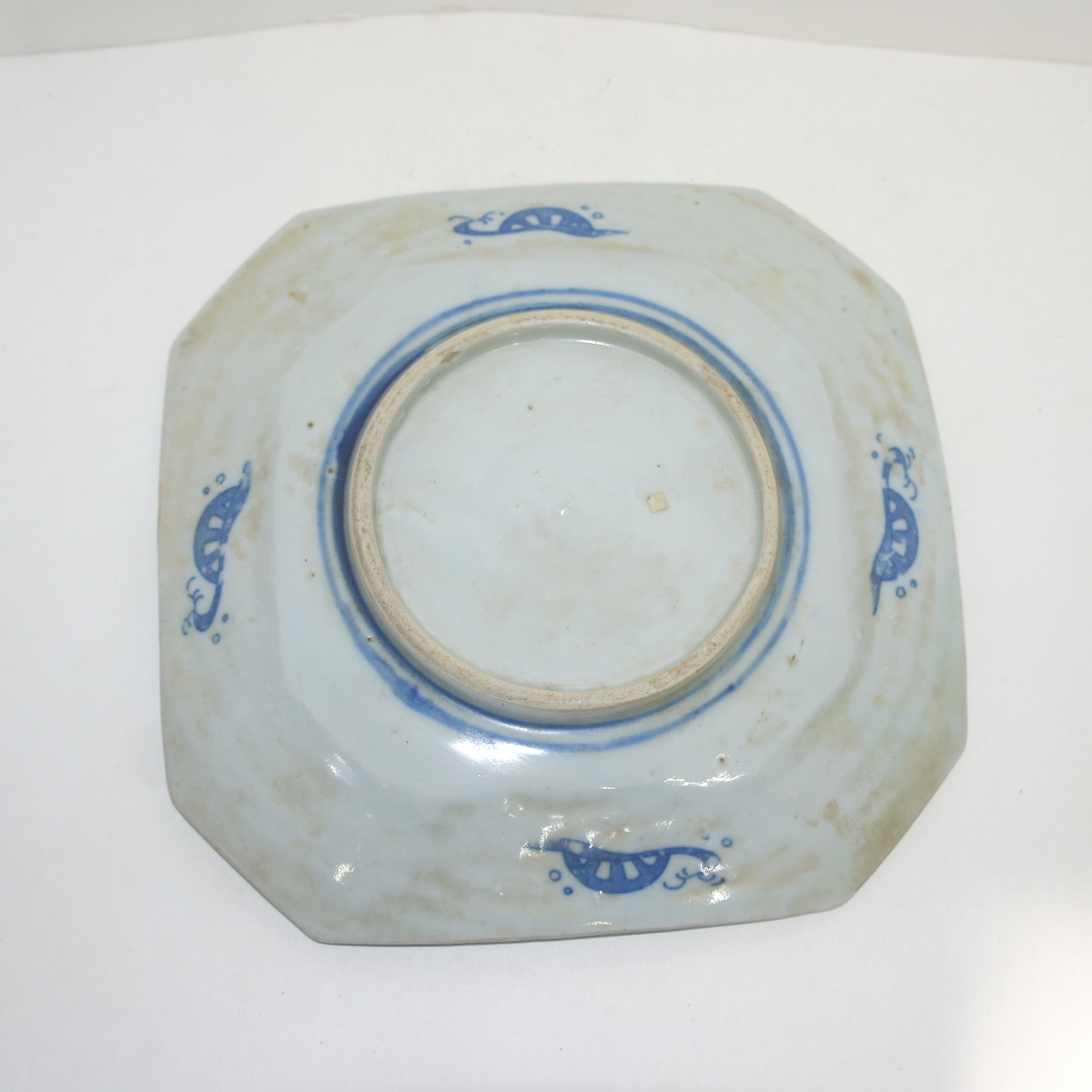 연대가좋은 청화백자화문 사각대완