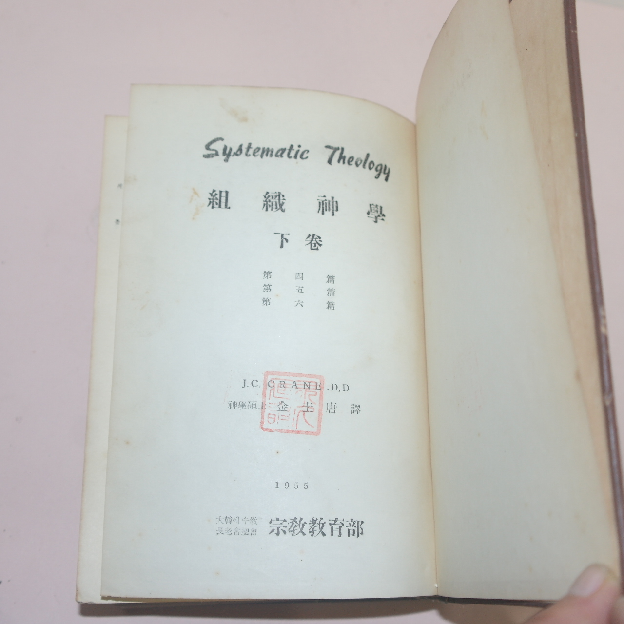 1956년 대한예수교장노회 조직신학(組織神學)상하권 2책완질