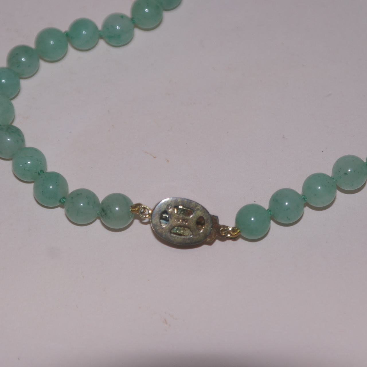 비취청옥돌에 순은고리로된 목걸이