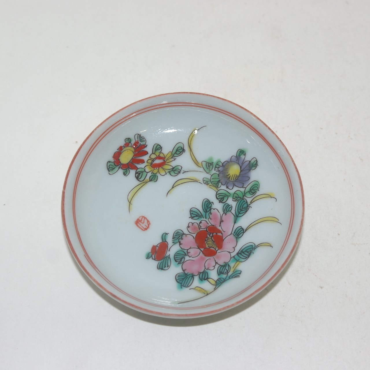 연대가좋은 진사백자화문 완 2점