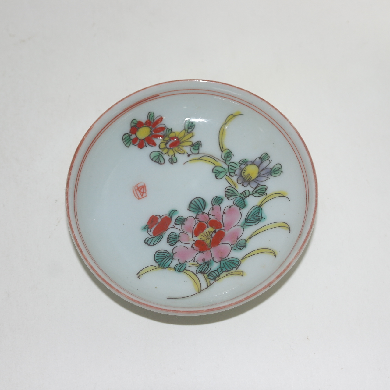 연대가좋은 진사백자화문 완 2점