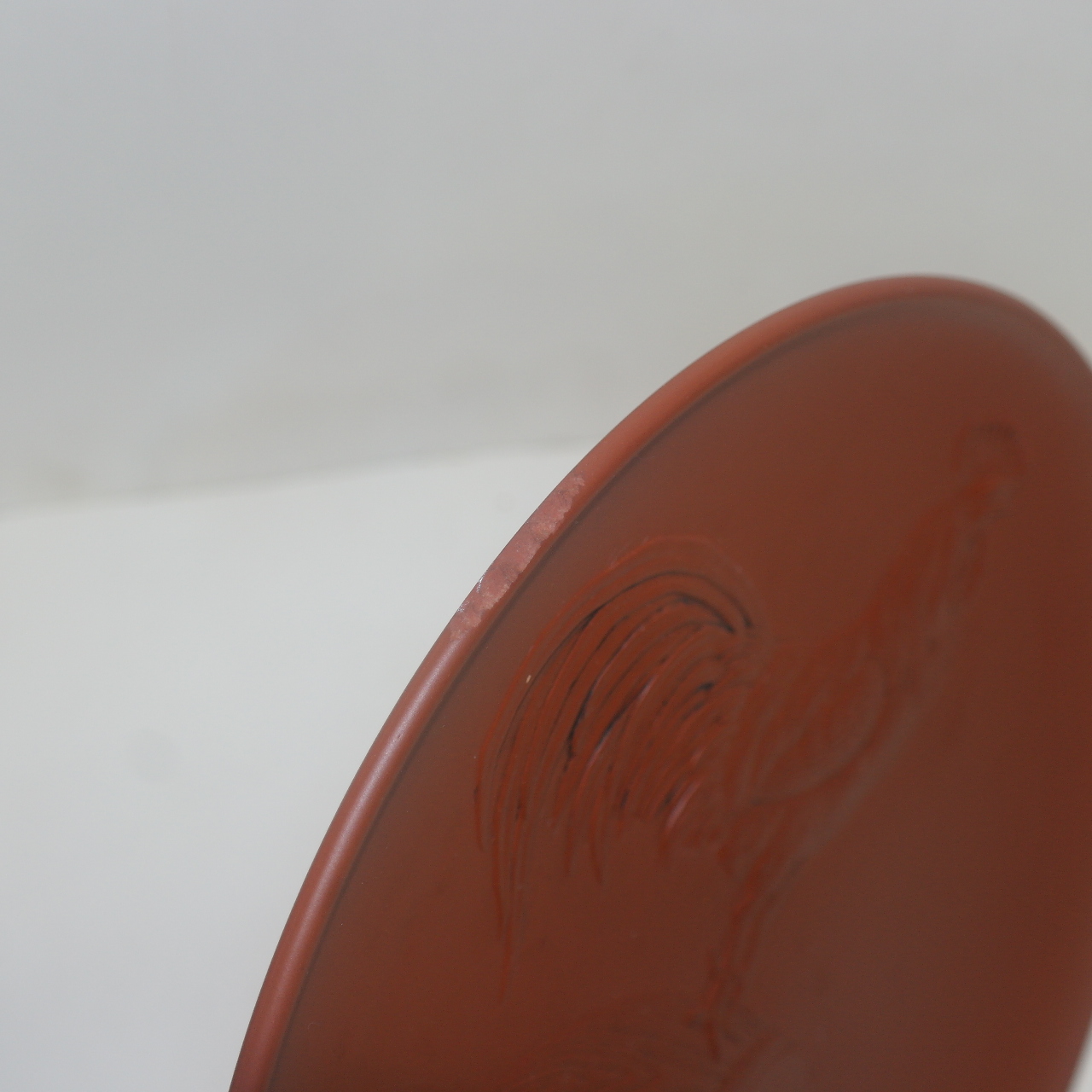 대형크기의 자사도자기 닭 양각부조 대완