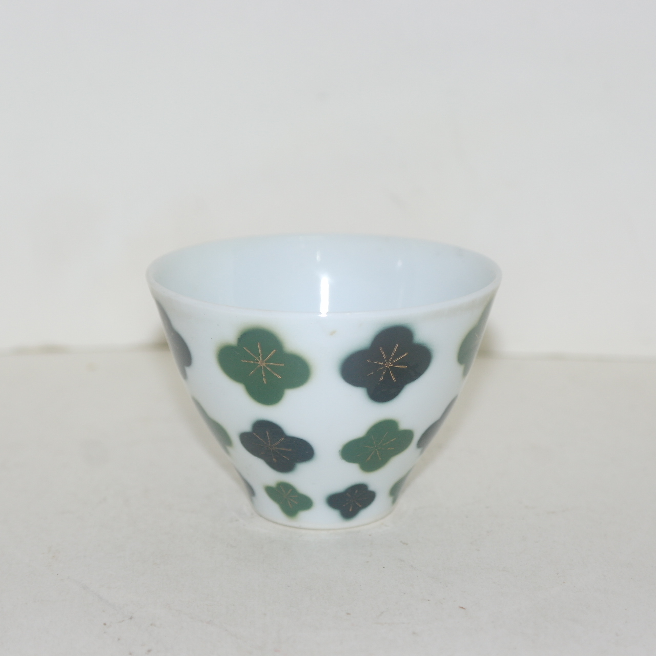 근대사 연대좋은 청화백자금채화문 잔 5점