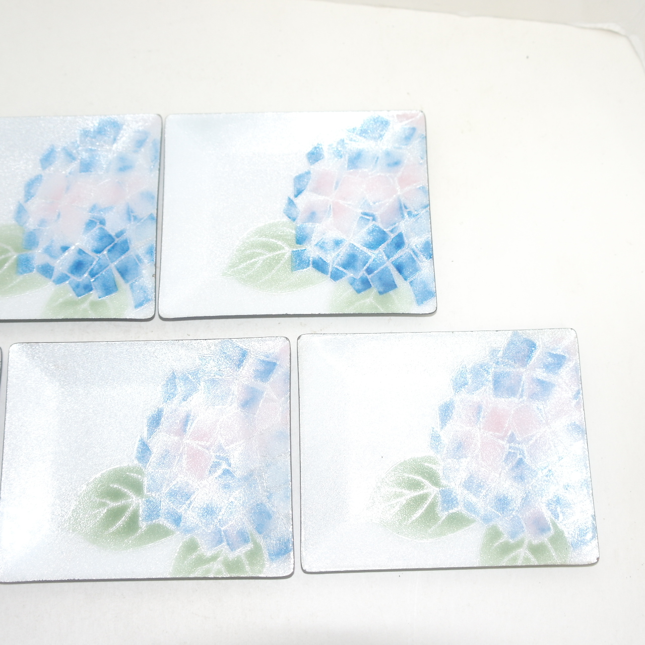 묵직한 금속칠보화문 사각차탁 5점