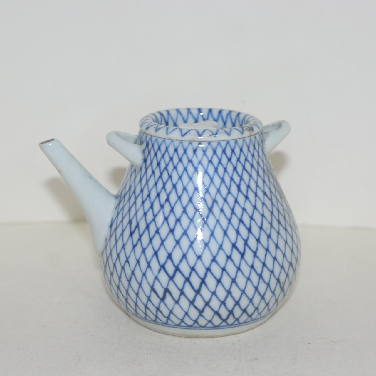 100년이상된 옥산(玉山) 청화백자 줄문 주자