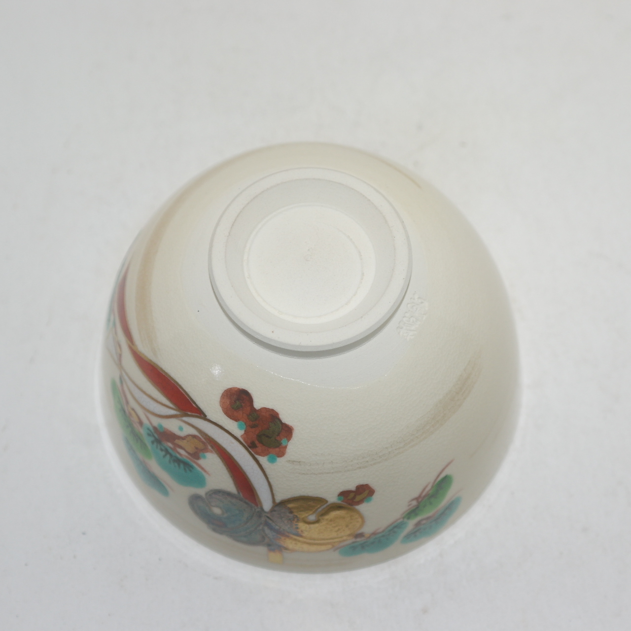 사스마 분청자 청화진사금채화문 말찻잔