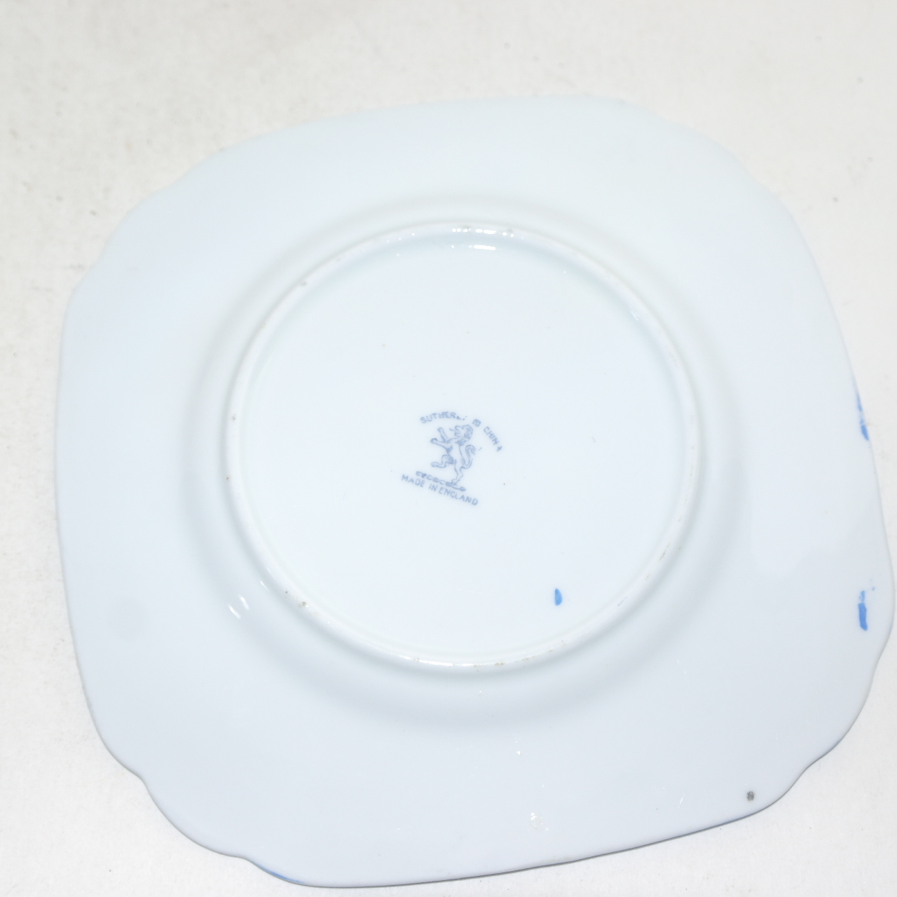 영국산 연대좋은 청화백자화문 사각완 2점