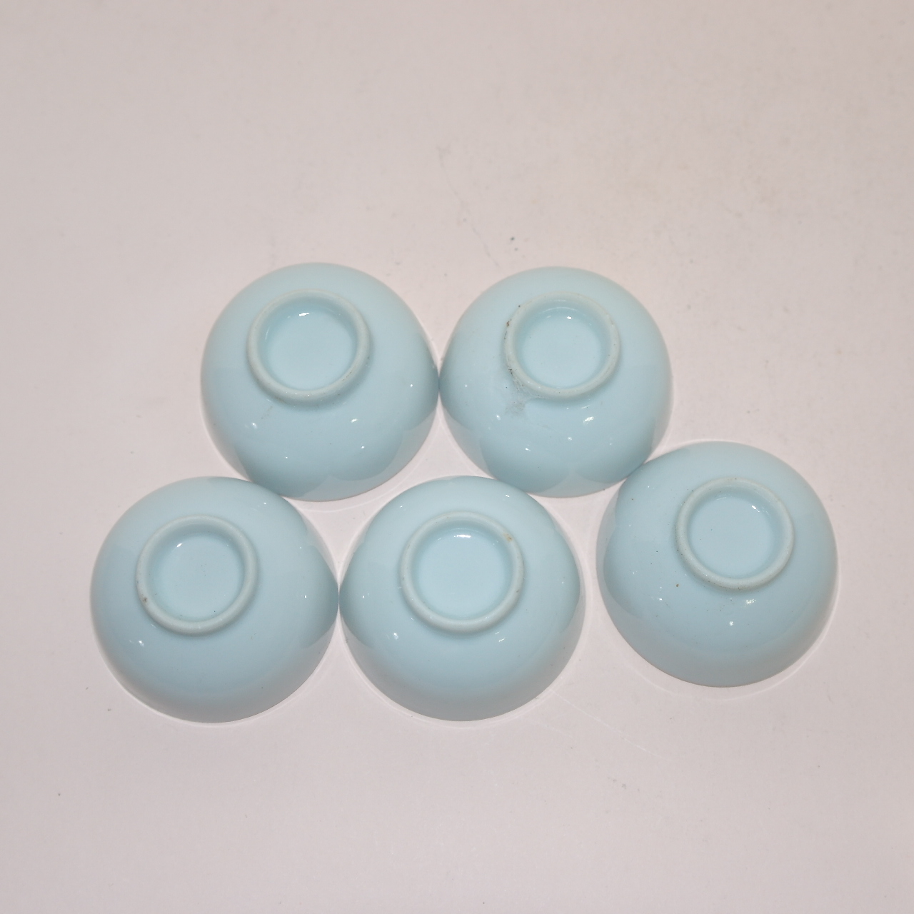 연대가좋은 청화백자시문잔 5점