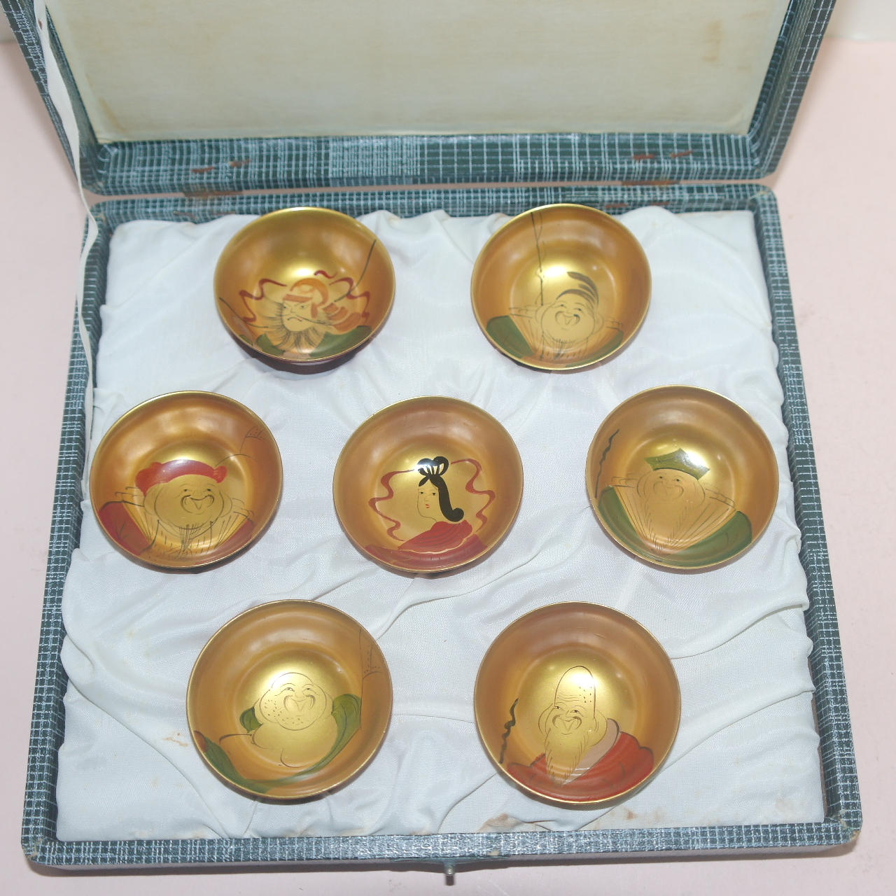 연대좋은 나무에 금채복신문 나무잔 7점