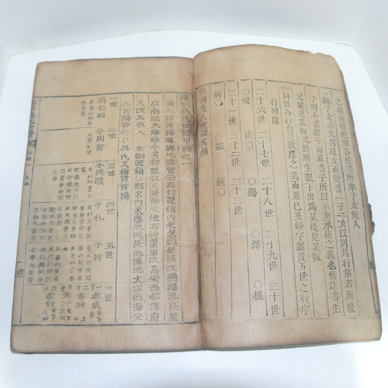 목활자본 해주오씨세보(海州吳氏世稿)1책완질