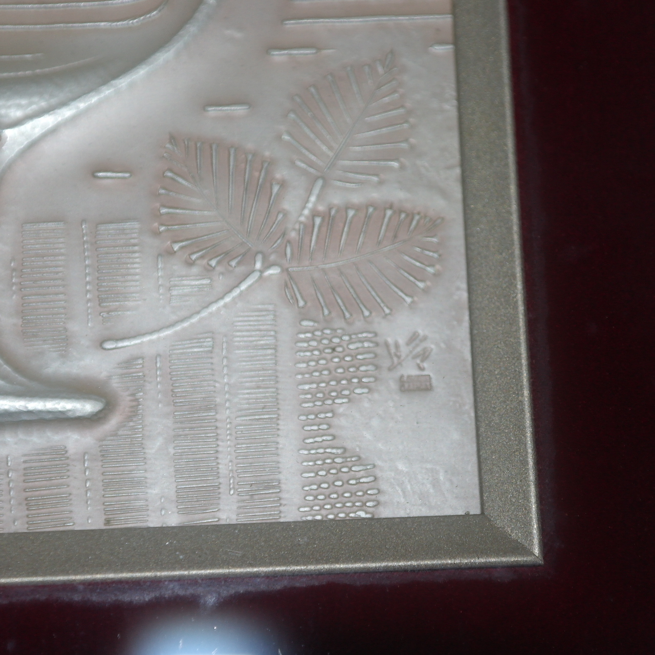 순은으로된 작가의 부조작품 액자