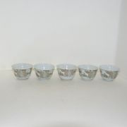 연대가좋은 외사기 백자화문 잔 5점