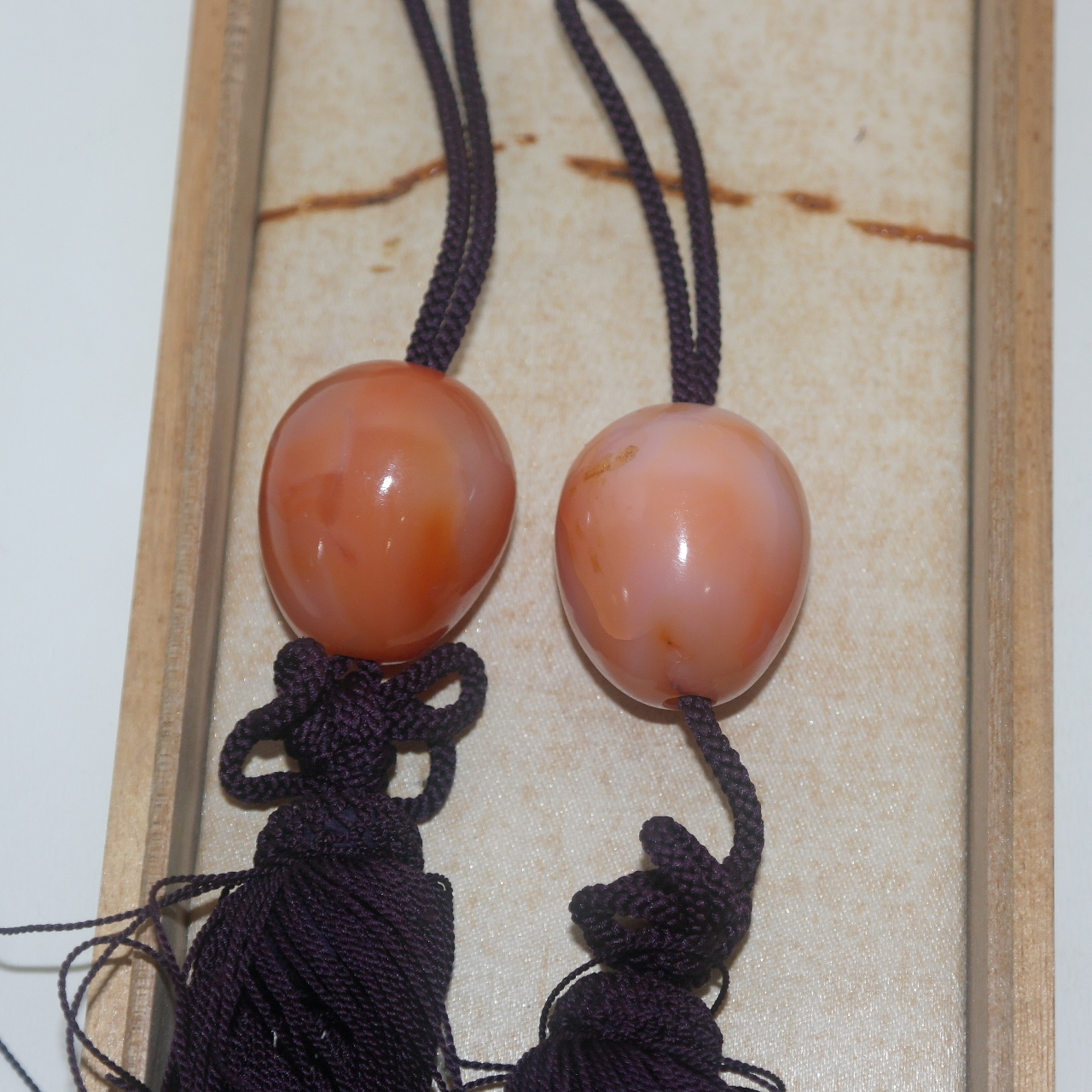 마노옥돌로된 추(풍진) 1쌍