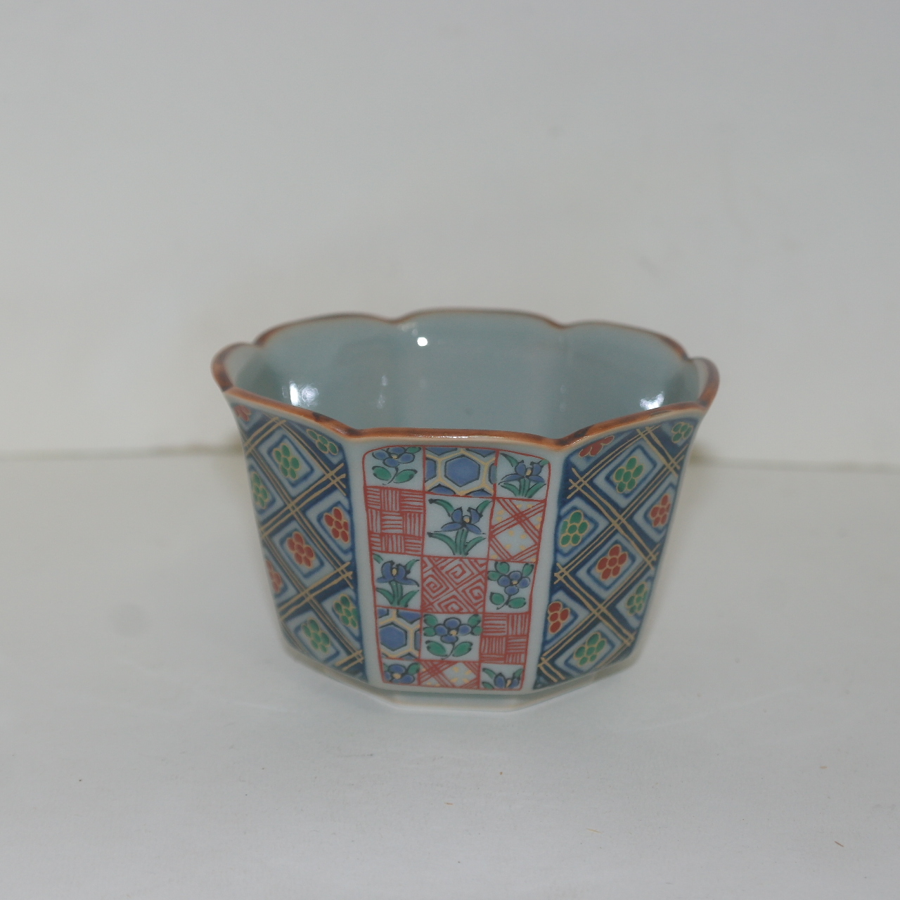 청자 금채화문각진 잔 5점셋트