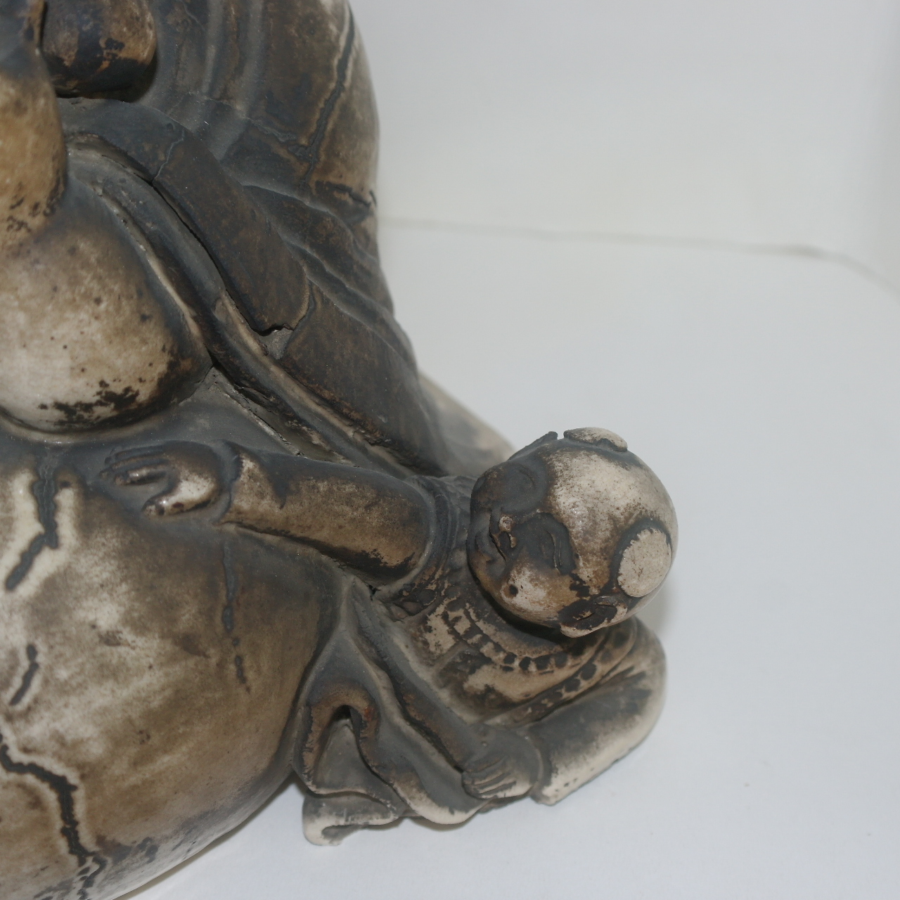 에도시기 골동 청자 포대화상 조각상