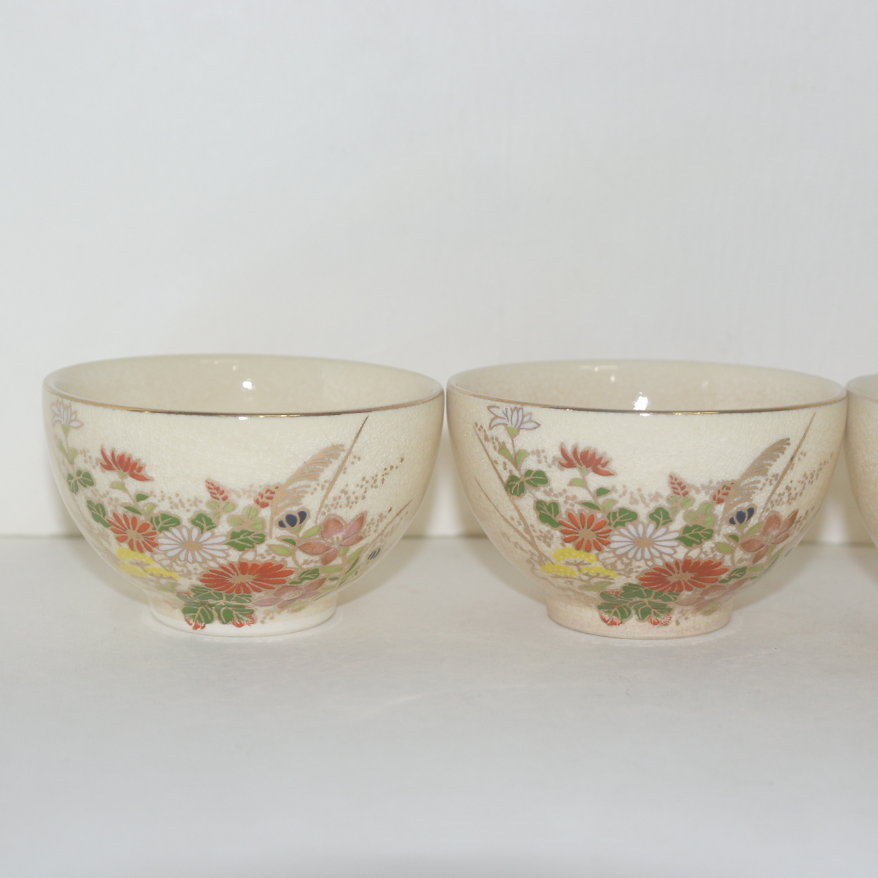 사스마 분청자금채화문 잔 5점셋트