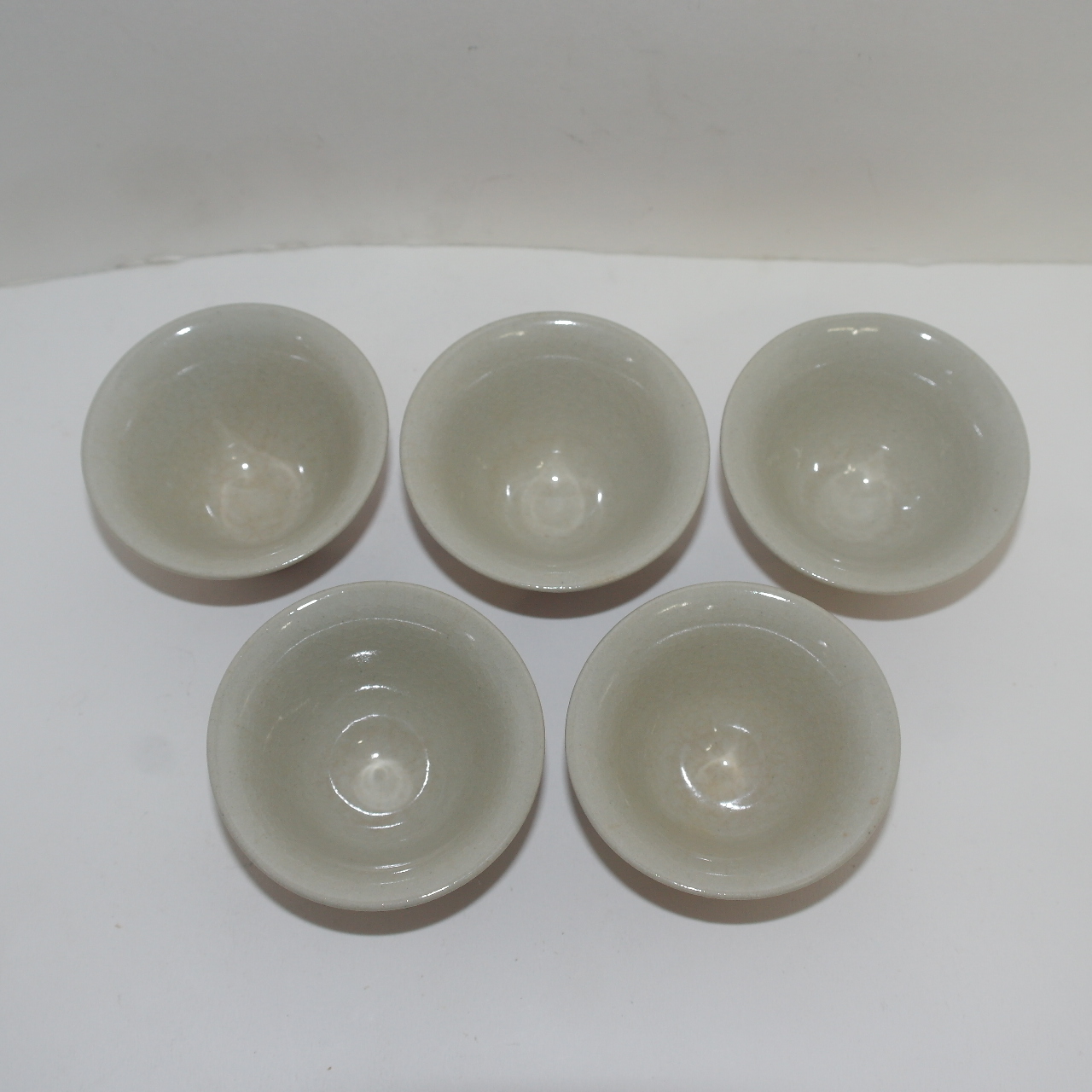 사이즈좋은 청자잔 5점셋트