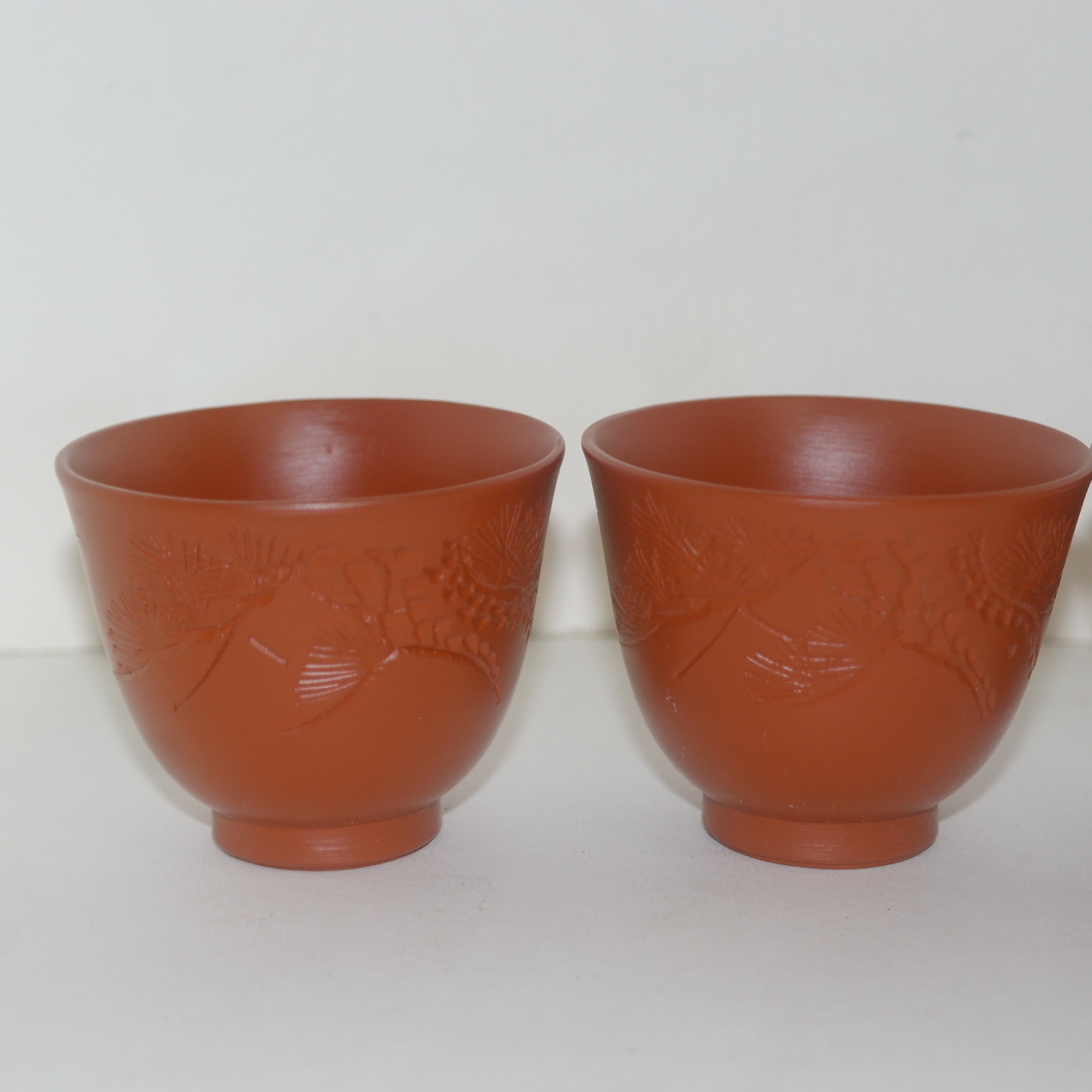 자사도자기 음각화문 잔 3점셋트