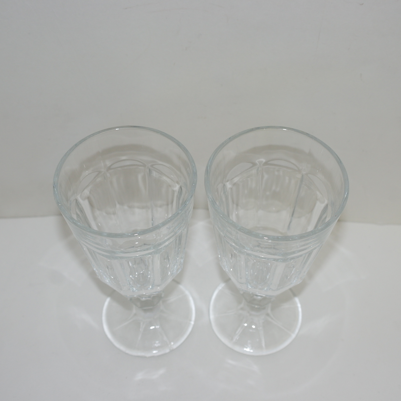근대사 각진유리 와인잔 2점