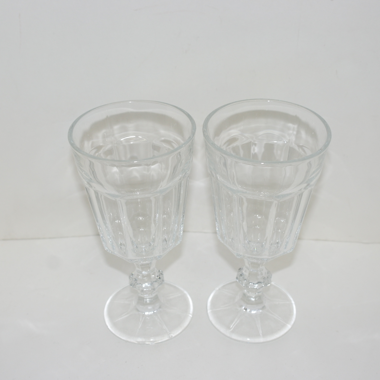 근대사 각진유리 와인잔 2점