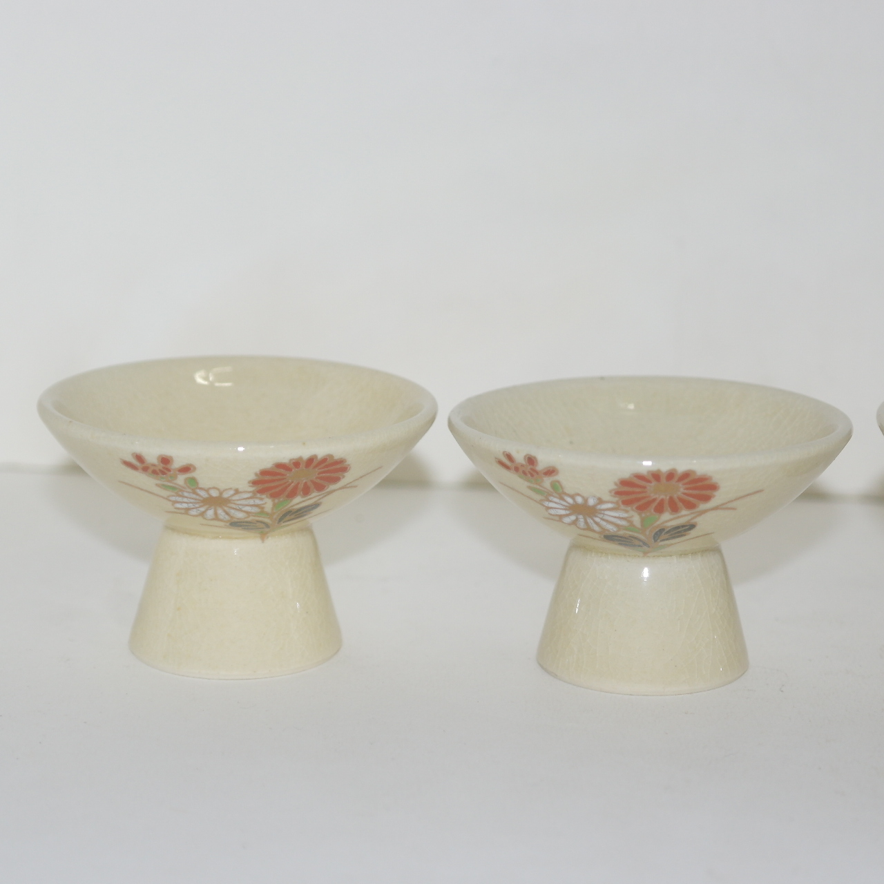 사스마 분청자 진사금채화문 잔 5점셋트