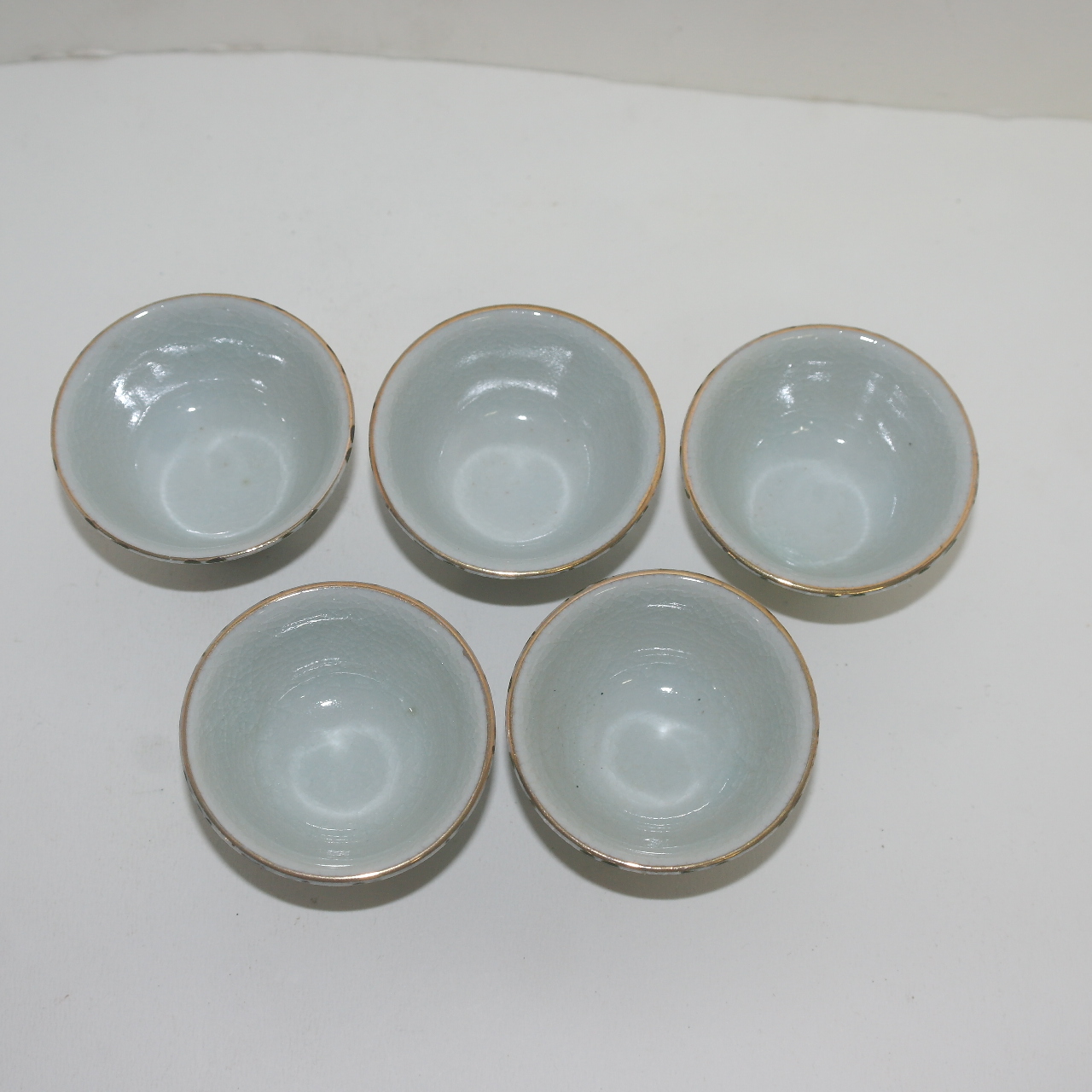 구다니 청자금채국화문 잔 5점셋트