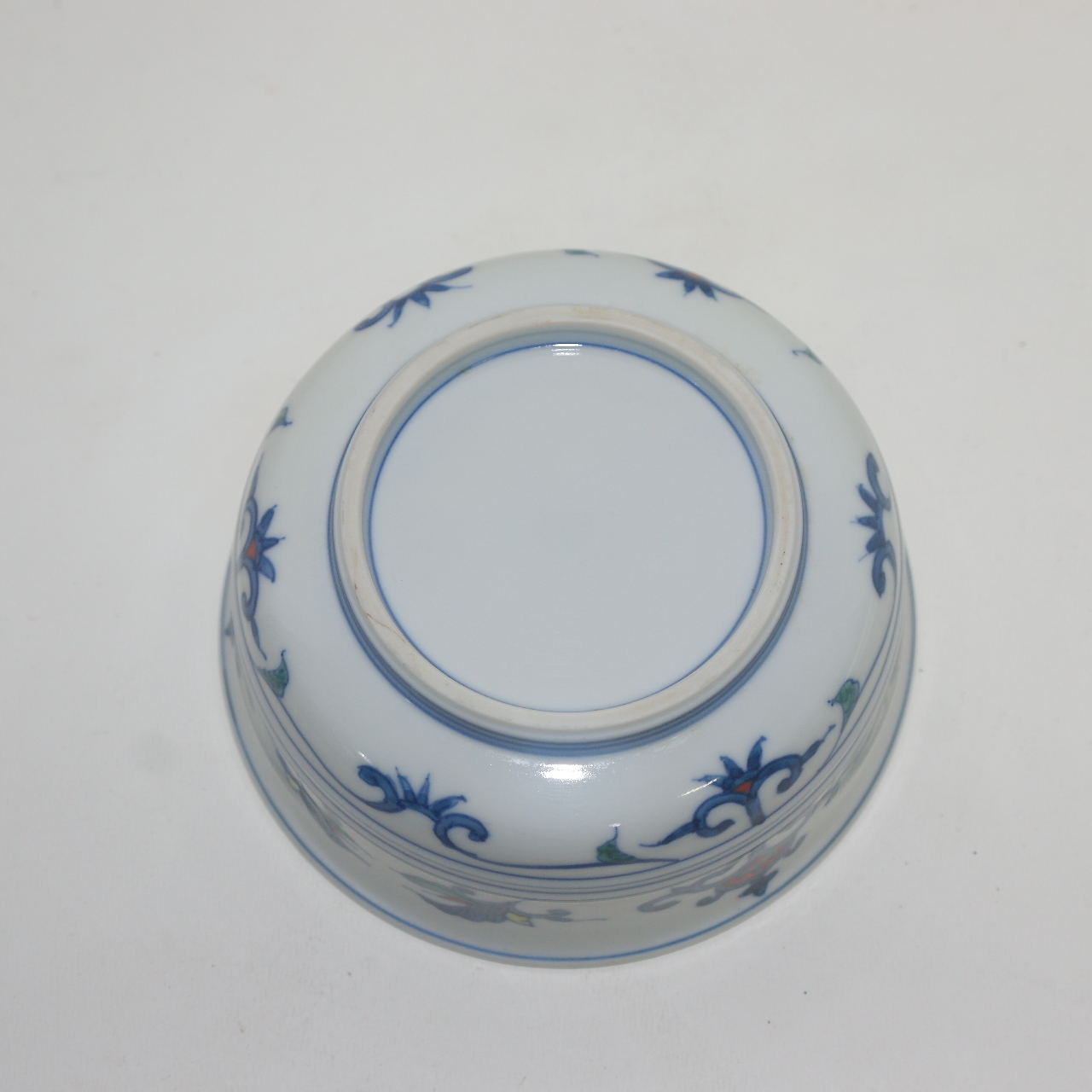 이마리 청화백자 진사추상화문 완