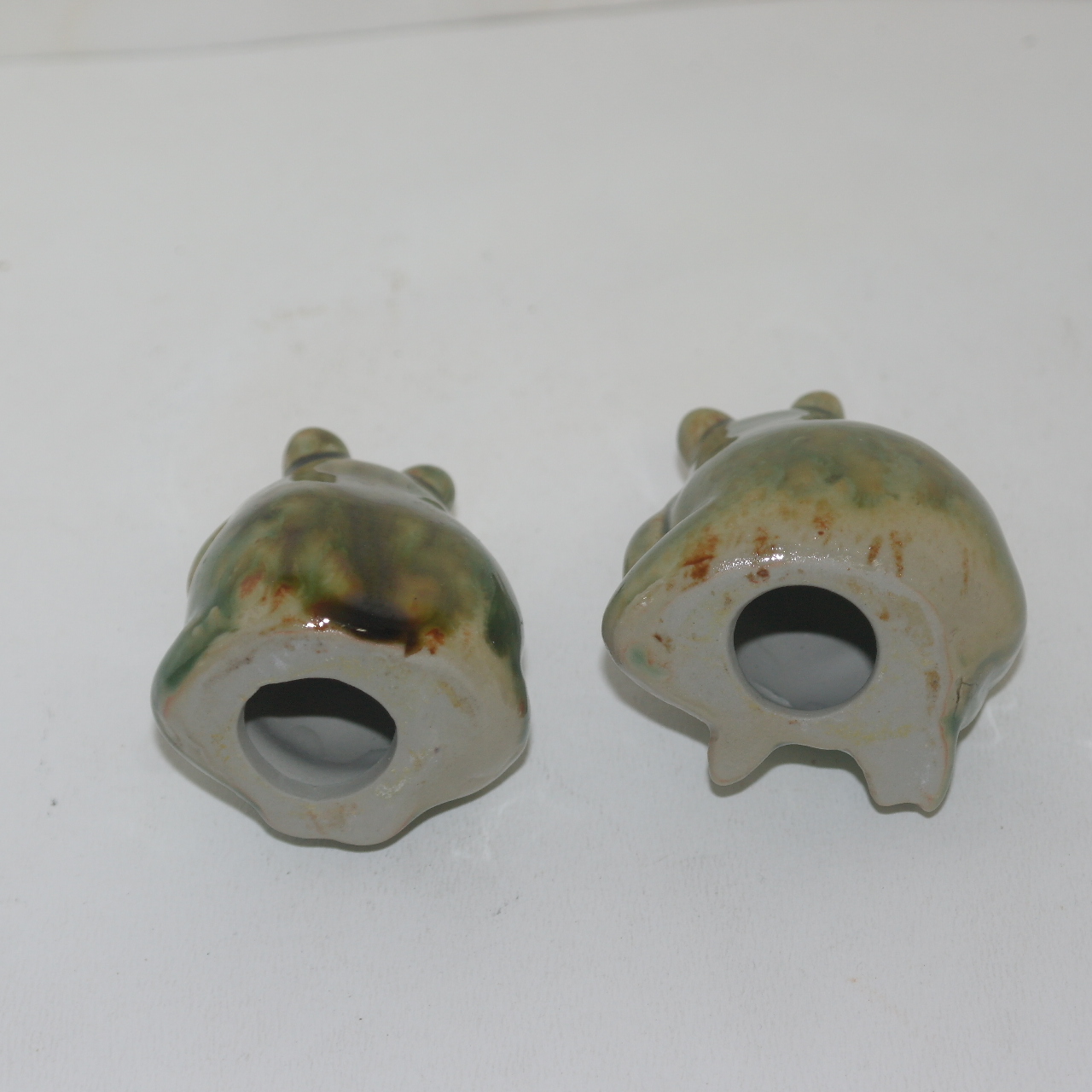 청자도자기 개구리 조각상 2점