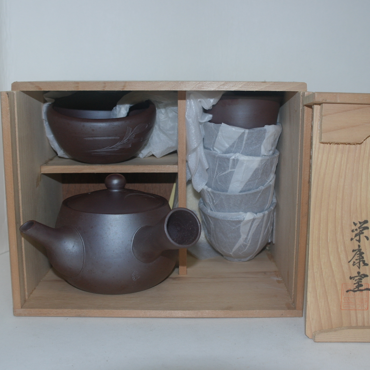 자사도자기 음각화문 5인다관셋트