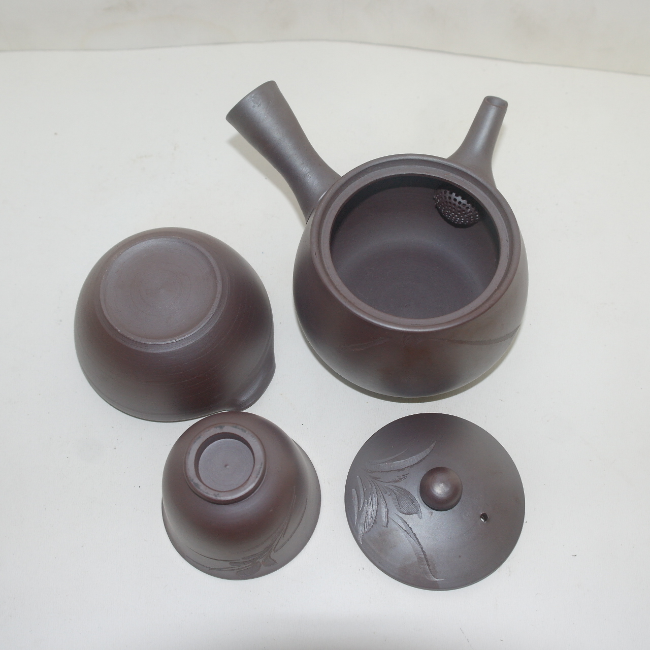 자사도자기 음각화문 5인다관셋트